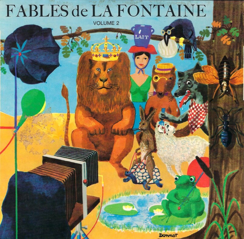 A record sleeve with various characters from popular fables sitting in front of an old-timey camera.