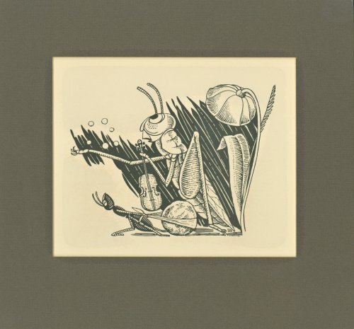 The grasshopper reaches out a hand to check that snow is coming. 